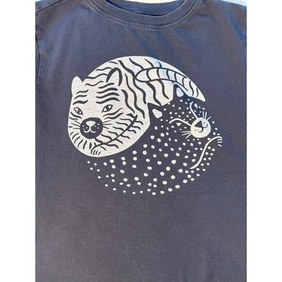 Tea Collection Navy Kitty Cat Tee Ying Yang Shirt 8 - Picture 2 of 5